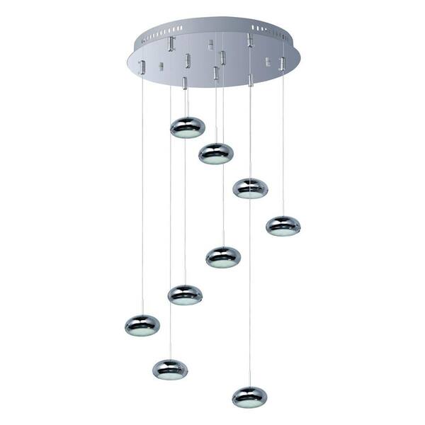 Filament Design Coit 9-Light Polished Chrome LED Ceiling Pendant