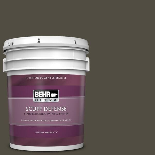 BEHR ULTRA 5 gal. #S-H-760 Olive Leaf Extra Durable Eggshell Enamel Interior Paint & Primer