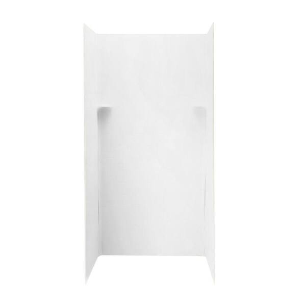 Swan Tangier 36 in. x 36 in. x 72 in. 3-Piece Easy Up Adhesive Shower Wall in White