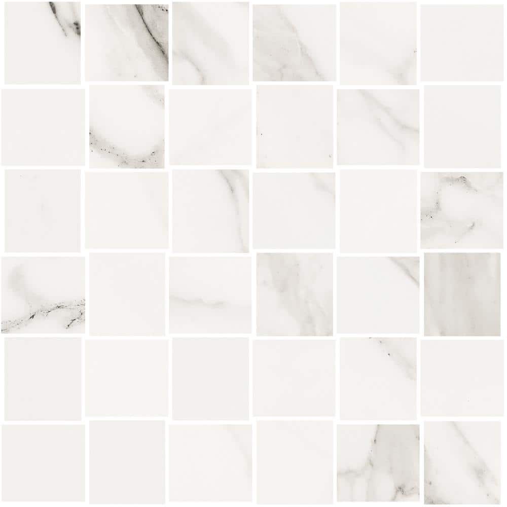 Belmar White Weave 12 in. x 12 in. x 9.5mm Porcelain Mosaic Floor and Wall Tile ( 0.96 sq.ft. /Piece) price history on PriceWatchPro