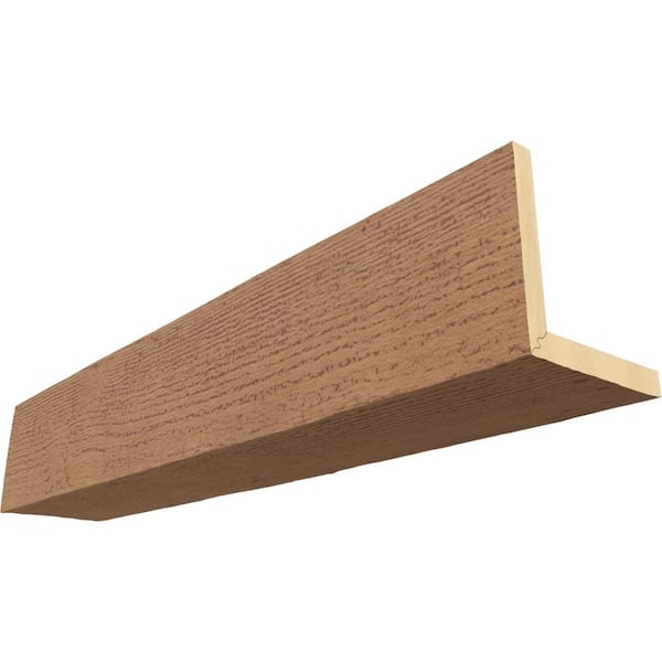 Ekena Millwork Endurathane 12 in. H x 8 in. W x 10 ft. L Rough Sawn Toffee Faux Wood Beam