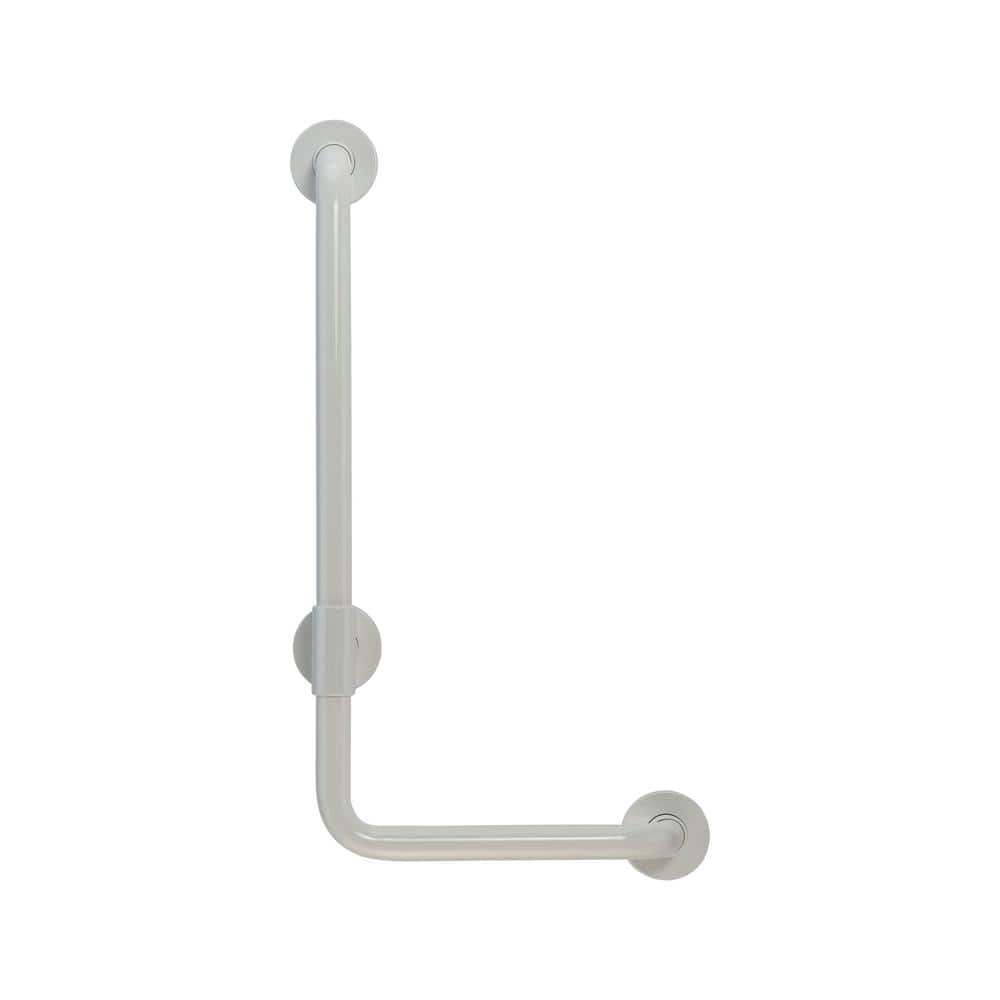 18 in. x 36 in. Contractor Antimicrobial Vinyl Coated L-Shape Grab Bar in W