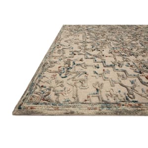 Halle Grey/Ocean 5 ft. x 7 ft. 6 in. Traditional Wool Pile Area Rug