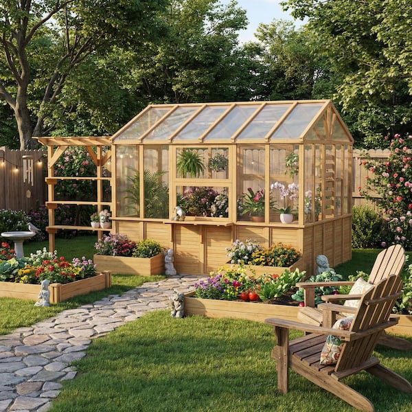Kingdely Spacious 15.08 ft. W x 7.43 ft. D x 8.5 ft. H Natural