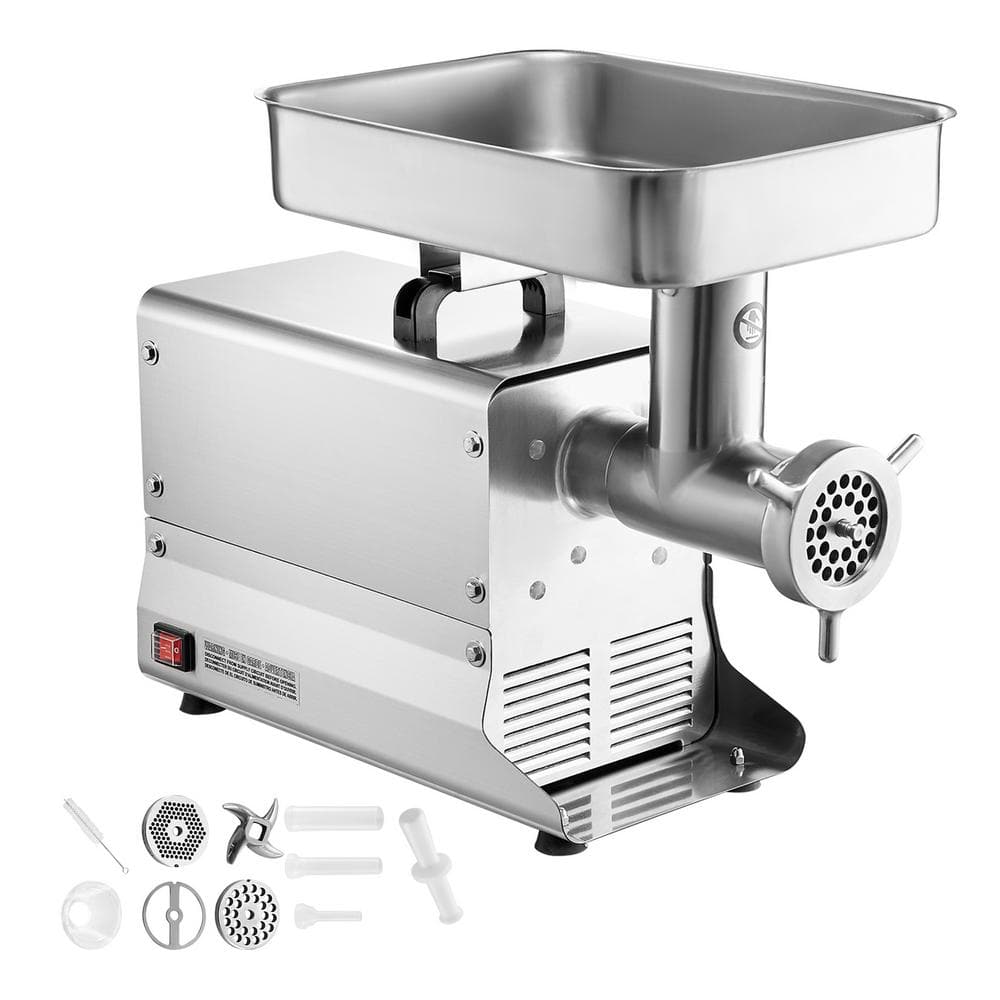 Meat Grinder, 13 lbs/Min Electric Meat Grinders with Blade, Grinding Plate, Sausage Maker in Silver, Stainless Steel