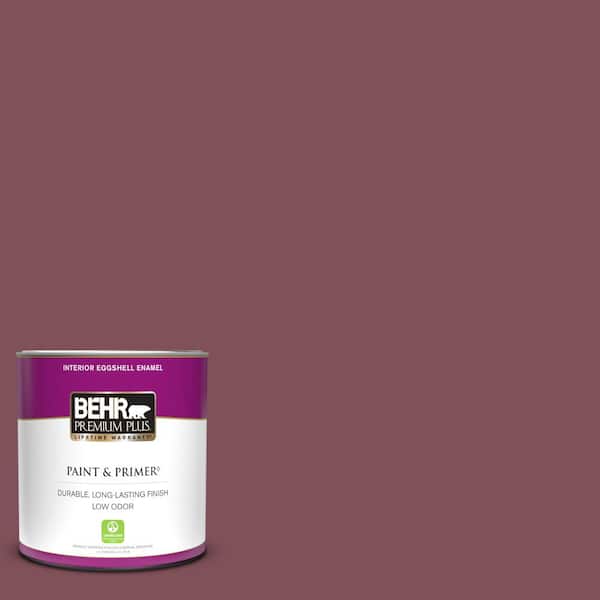 BEHR PREMIUM PLUS 1 qt. Home Decorators Collection #HDC-CL-02 Fine Burgundy Eggshell Enamel Low Odor Interior Paint & Primer