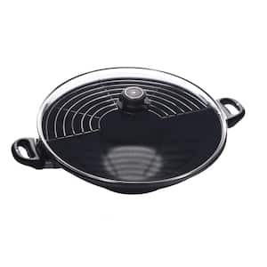 14 in. (7 Qt) Nonstick Induction Wok HD Classic Nonstick Diamond Coated Aluminum Wok, Includes Lid