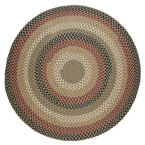 Country Medley Forest Green 6 ft. x 6 ft. Round Indoor/Outdoor Braided Area Rug