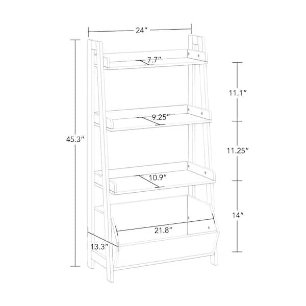 Kids 3-Tier Ladder Shelf with Bookrack and Toy Organizer – RiverRidge® Home