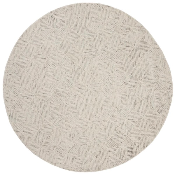 SAFAVIEH Abstract Light Blue 6 ft. x 6 ft. Round Diamond Geometric Area Rug