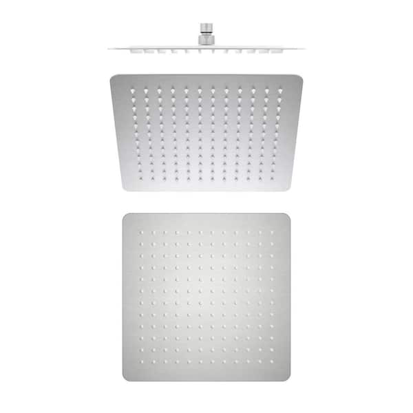 KIBI 3-Spray Patterns with 1.75 GPM 12 in. Wall Mount Mist, Rain Fixed Shower Head with Pressure Balance in Brushed Nickel