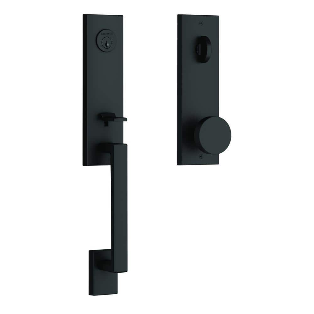 Baldwin Satin Black Seattle Egress Single Cylinder Door Handleset with ...