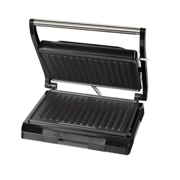 1000-Watt Black Panini Press with Nonstick Plates