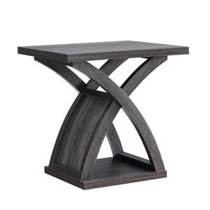 Luxor 19.75 in. Rectangle Distressed Gray Particle Board End Table