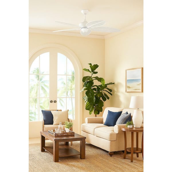 Cruise 60 in. Outdoor White Downrod Mount Standard Ceiling Fan with White Blades and Remote