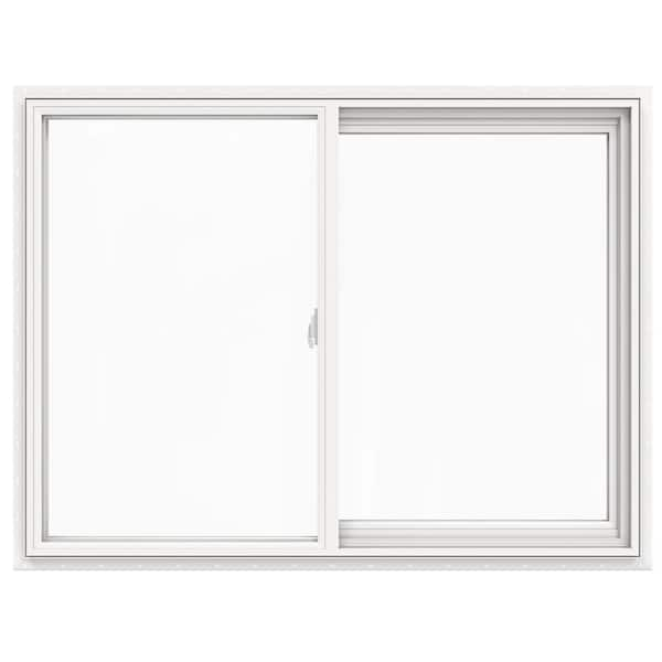 JELD-WEN 47.5 in. x 35.5 in. V-2500 Series White Vinyl Left-Handed Sliding Window with Fiberglass Mesh Screen