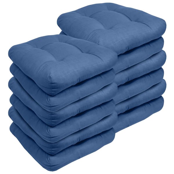 Sweet Home Collection 19 in. x 19 in. x 5 in. Solid Tufted Indoor/Outdoor Chair  Cushion U-Shaped in Light Blue (2-Pack) PATIO-LBL-2PK - The Home Depot