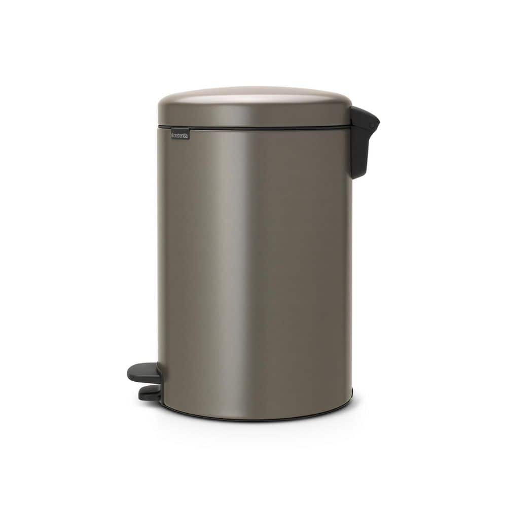Platinum Round Soft-Close Pedal Trash Can with Removable Bucket