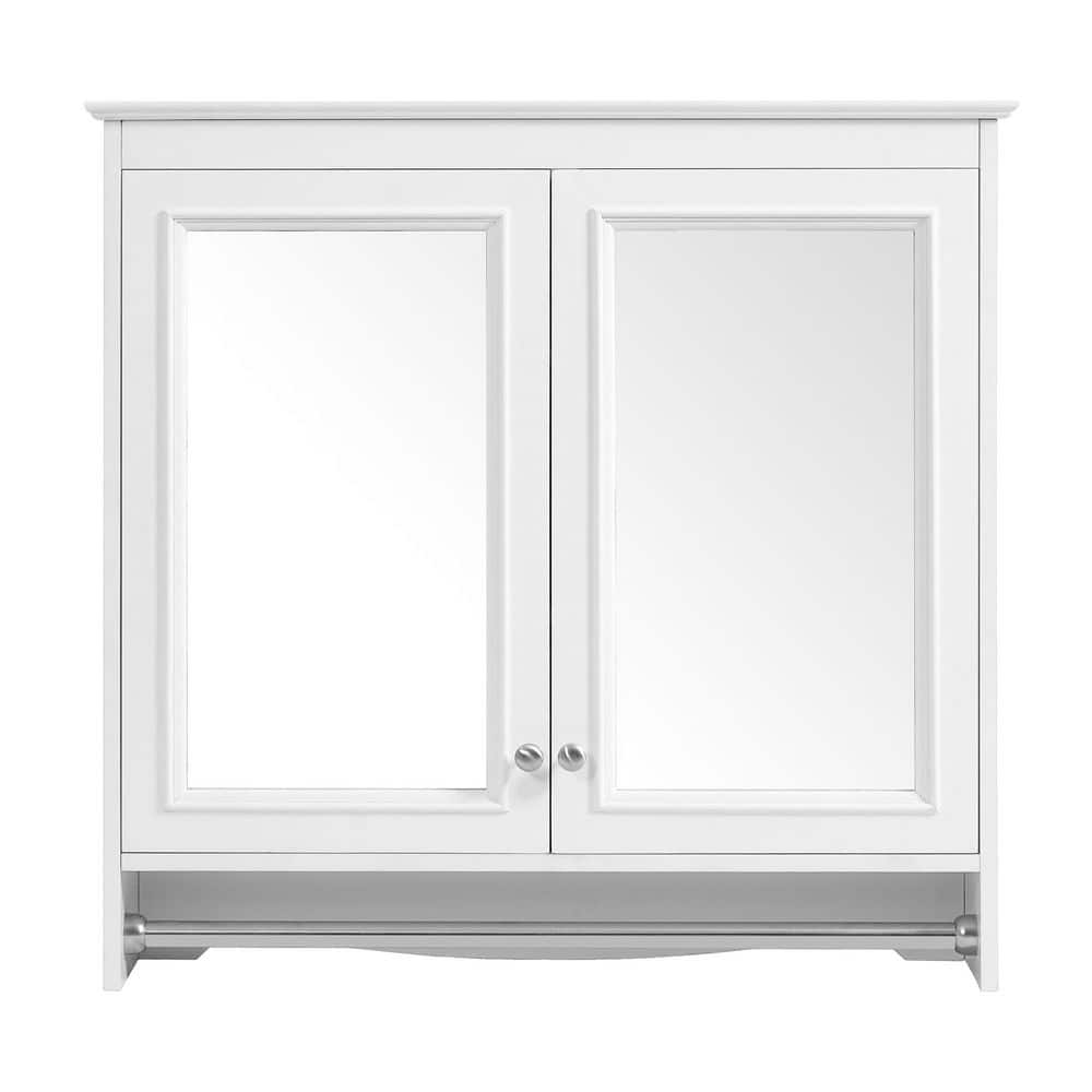 30.00 in. W x 28.75 in. H White Rectangular MDF Medicine Cabinet with Mirror price history on PriceWatchPro