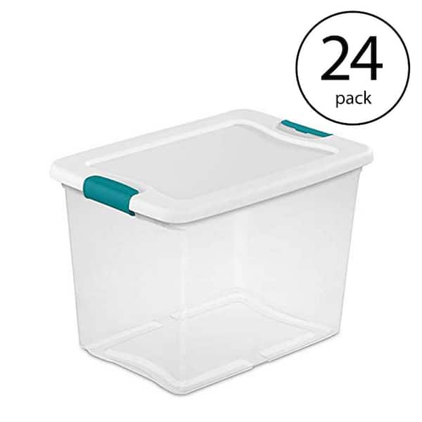 ASTAGE | Rolling Storage Tub, Storage Tote, Plastic Box, Lidded Box,  Storage bins with lids 25Qt - 3pack (White)