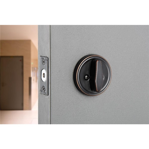 Industrial Duty Commercial Single Cylinder Deadbolt, UL 3-Hour Fire ANSI Grade 1, Aged Bronze Finish