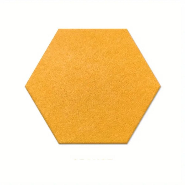 Wellco 0.4 in. x 11.5 in. x 10 in. Fabric Hexagon Self-Adhesive Sound Absorbing Acoustic Panels in Orange (12-Pack)