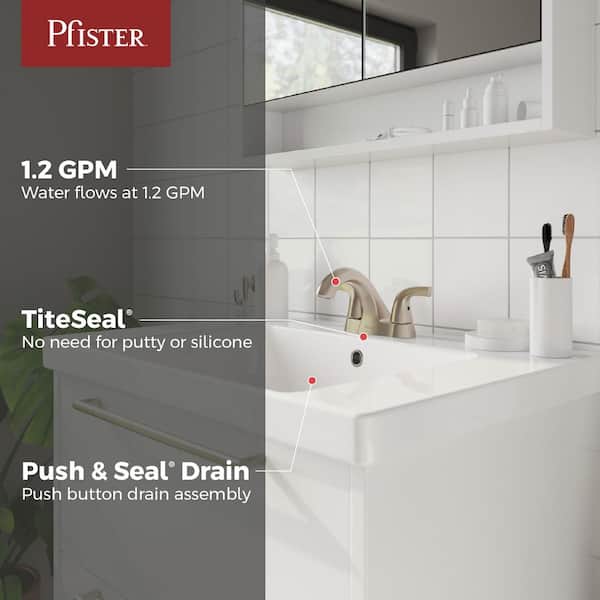 Framework Series 4 in. Centerset Double Handle High Arc Bathroom Sink Faucet in Brushed Nickel
