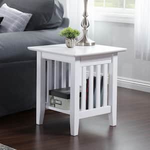 Mission White End Table