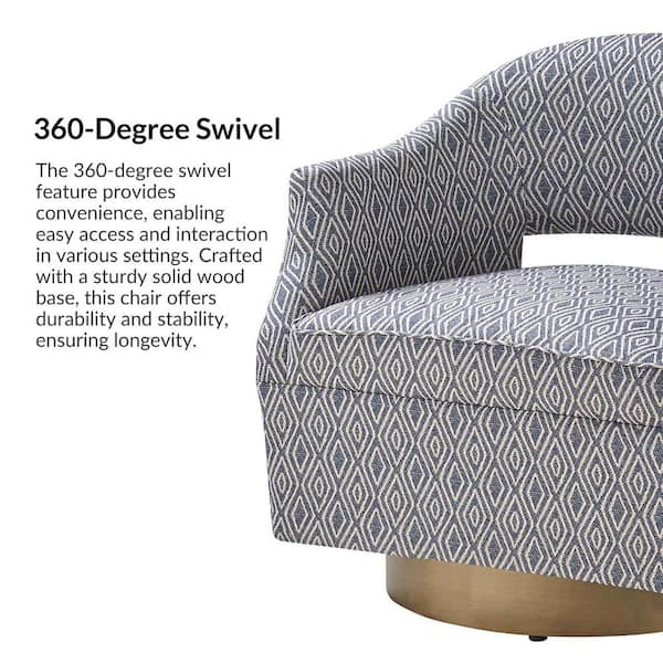 Felisa White Transition Upholstered 360-Degree Swivel Barrel Chair