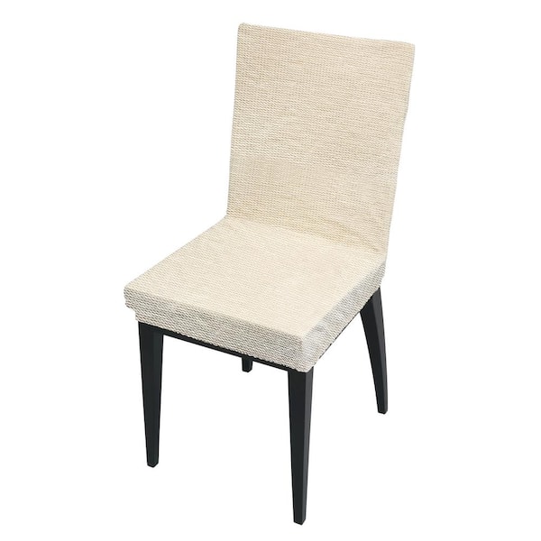 41.73 in. x 15.75 in. Pixel Ivory Stretch Dining Chair Slip Cover