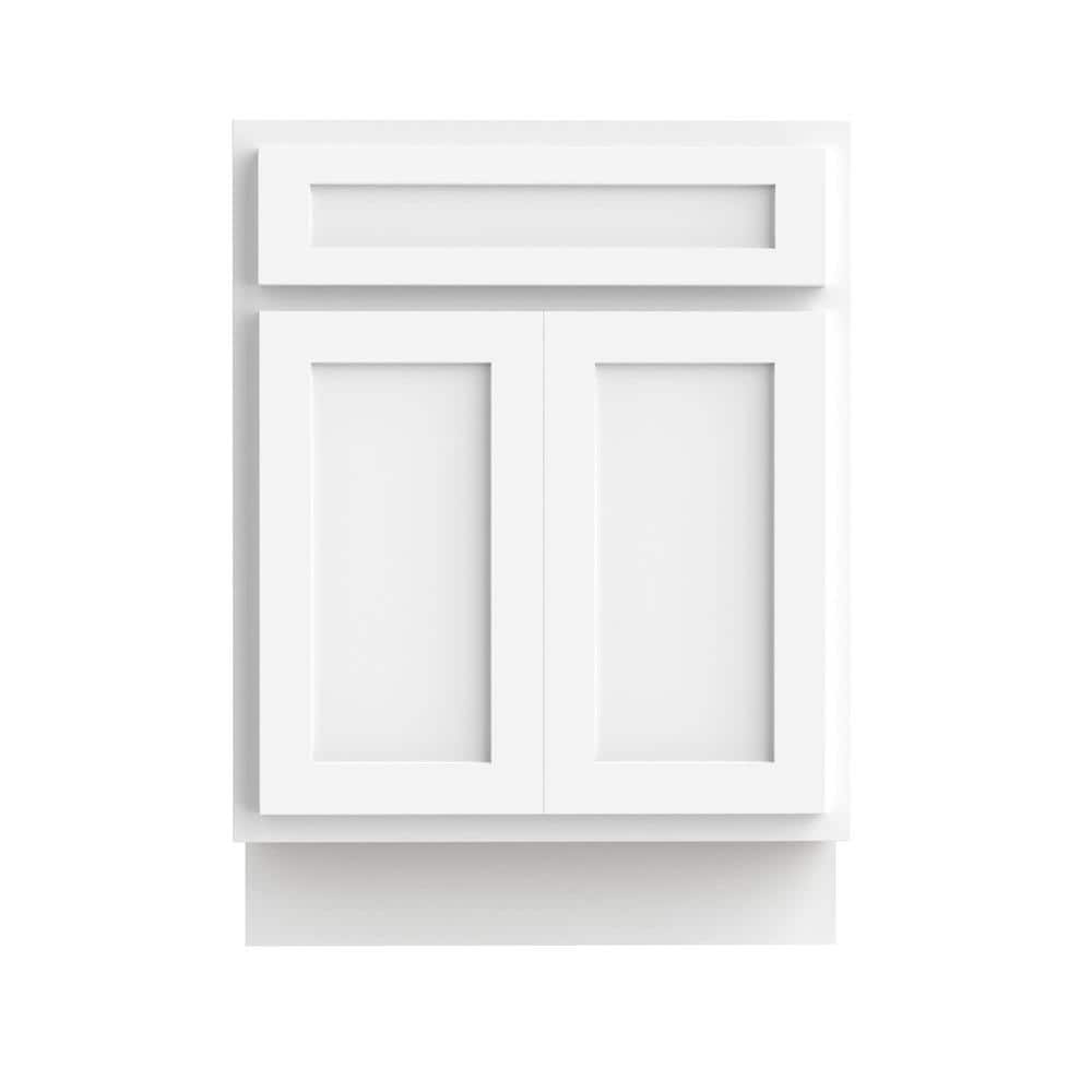 White Engineered Wood Double Door Vanity Cabinet