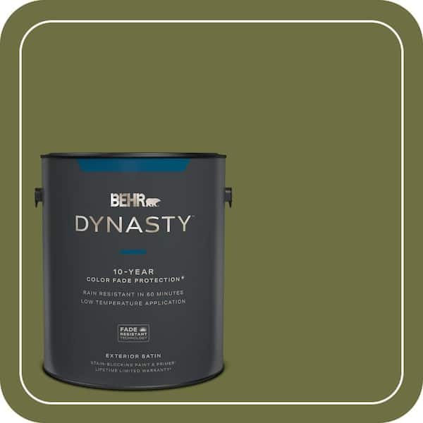 BEHR DYNASTY 1 gal. #M340-7 Classic Avocado Satin Enamel Exterior Stain-Blocking Paint & Primer