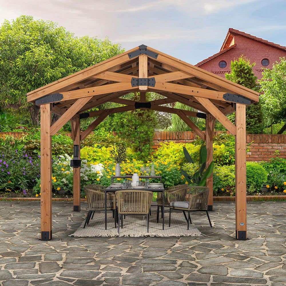 Norwood 14x12 Cedar and Steel Outdoor Gazebo
