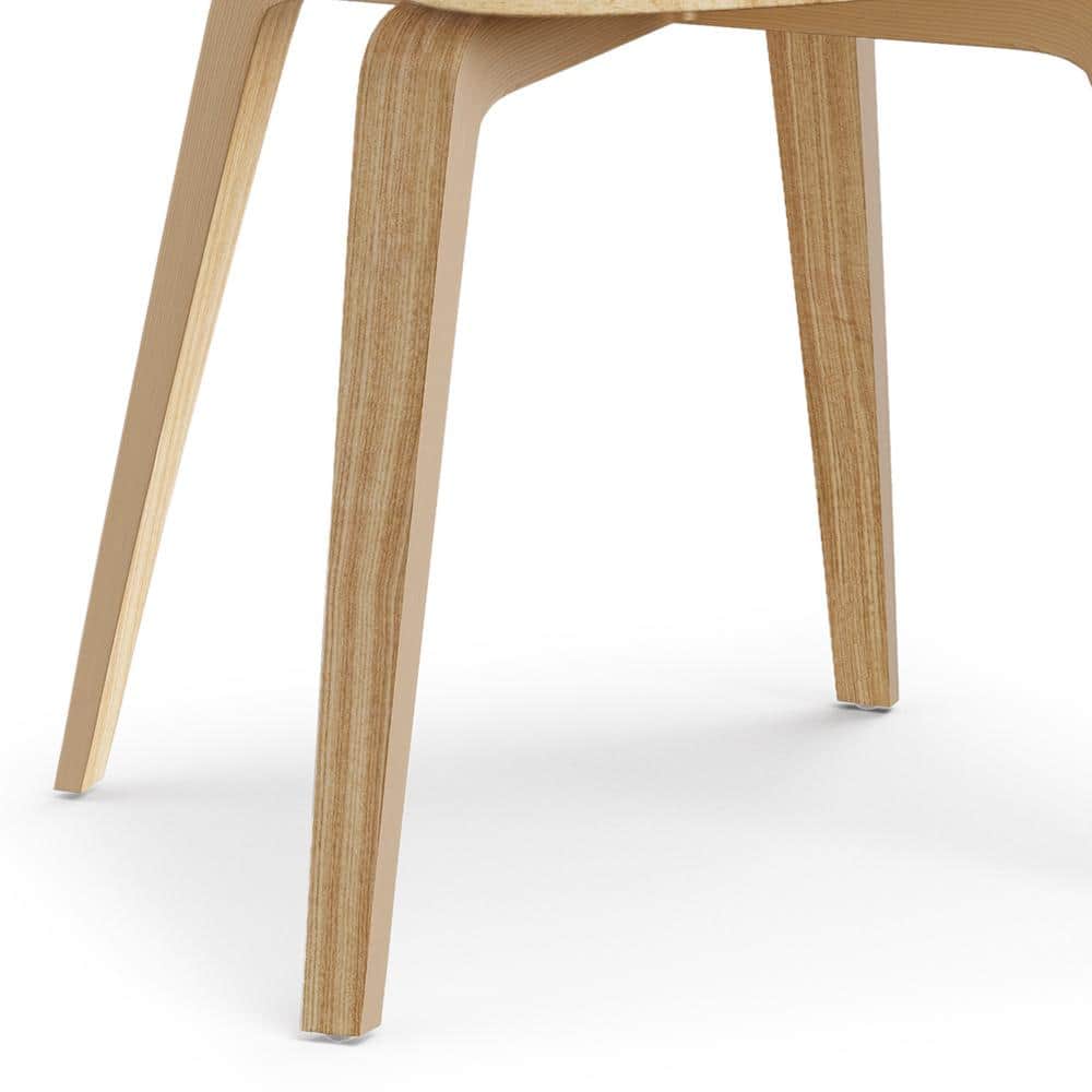 Elegant Light Grey Linen Upholstered Dining Chair with Light Wood Legs