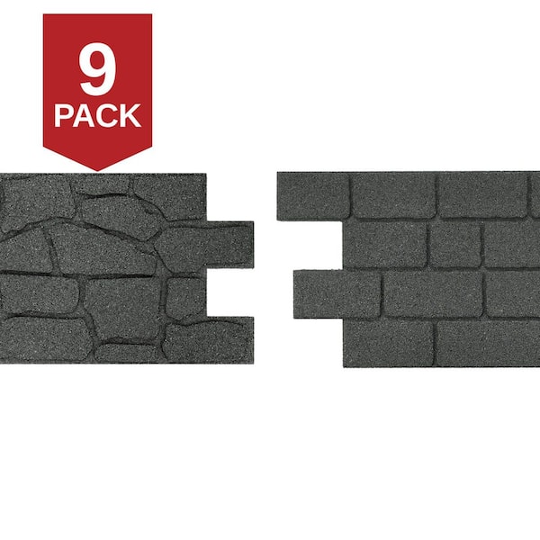 24 in. x 12 in. x 5/8 in. Gray Interlocking Dual-Sided Rubber Paver (9-Pack)