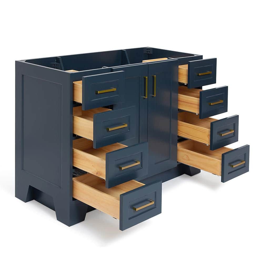 Midnight Blue 48'' Hardwood Single Bathroom Vanity Base