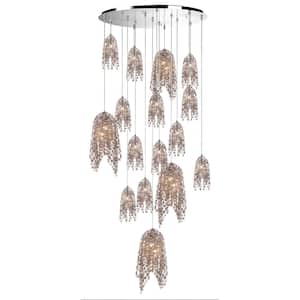 Danza Collection 20-Light Chrome Chandelier with Crystal Shade