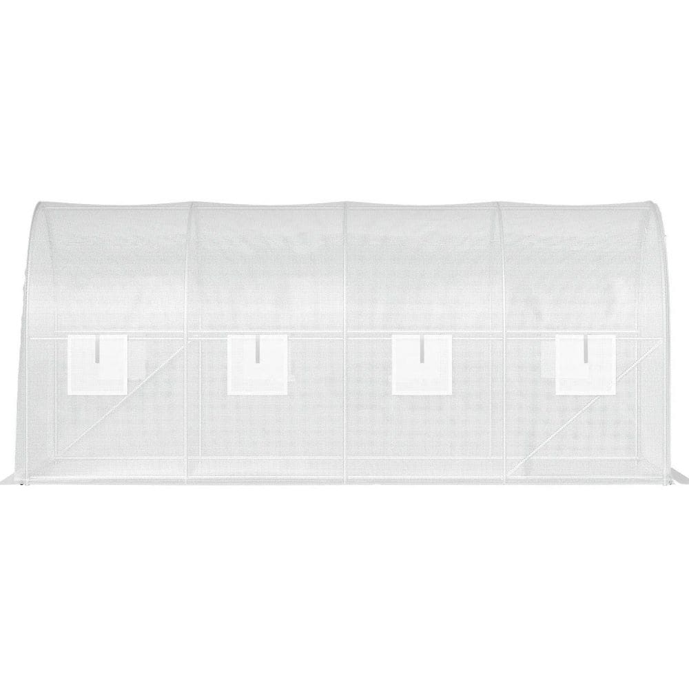 "15 ft. x 6.5 ft. x 7 ft. Galvanized Steel White Walk-in Tunnel Greenhouse with Zipper Door and Vent Windows""" price history on PriceWatchPro