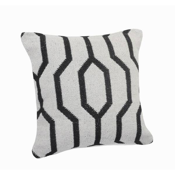 black geometric pillow