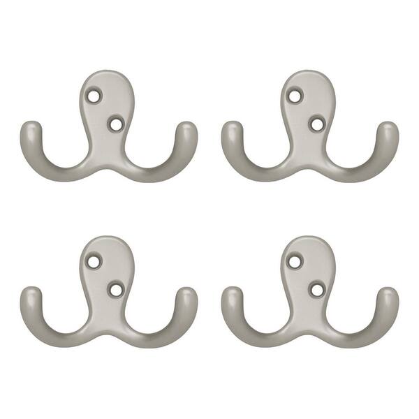 Liberty 1-13/16 in. Satin Nickel Double Wall Hook (4-Pack) VPDPHK