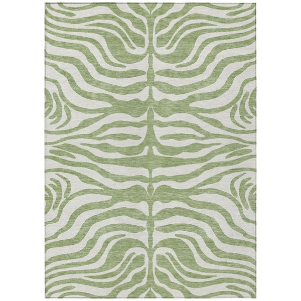 Chantille Machine Washable Indoor/Outdoor Abstract ACN1042 Aloe 5 ft. x 7 ft. 6 in. Area Rug