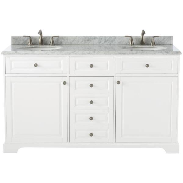 Home Decorators Collection Highclere 60, Double Bath Vanity White