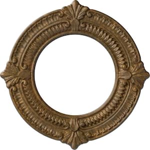 5/8 in. x 11-1/8 in. x 11-1/8 in. Polyurethane Benson Ceiling Medallion, Rubbed Bronze
