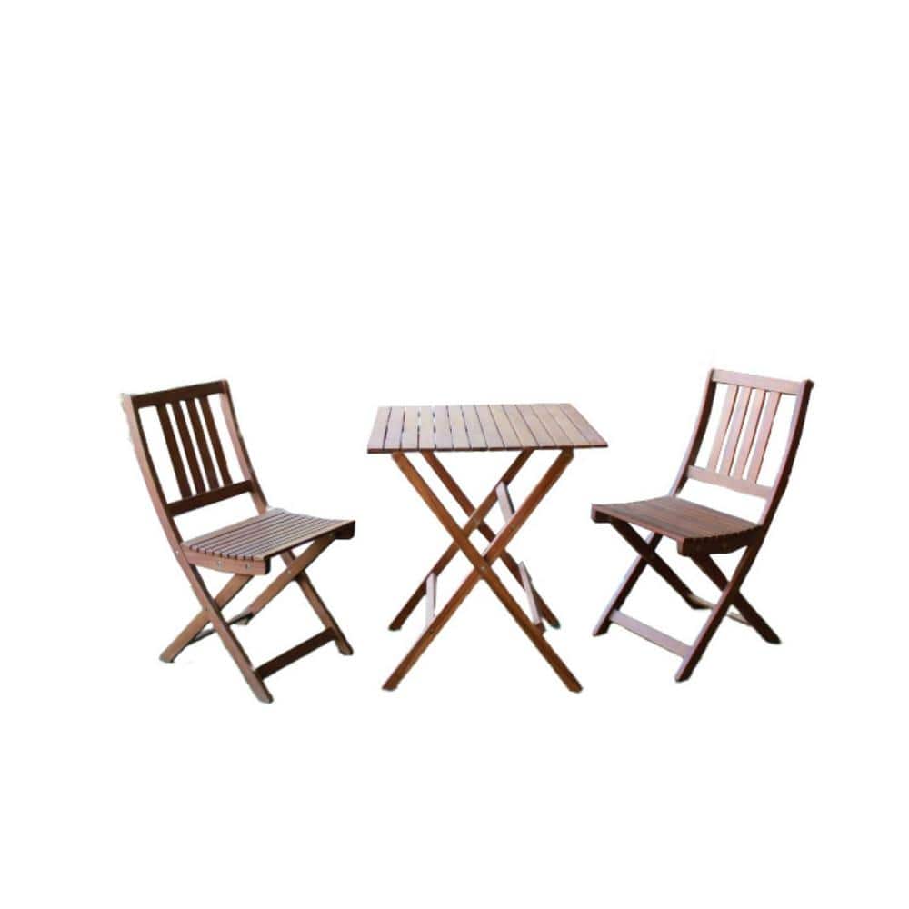 Legion Furniture Brown 3-Piece Wood Outdoor Bistro