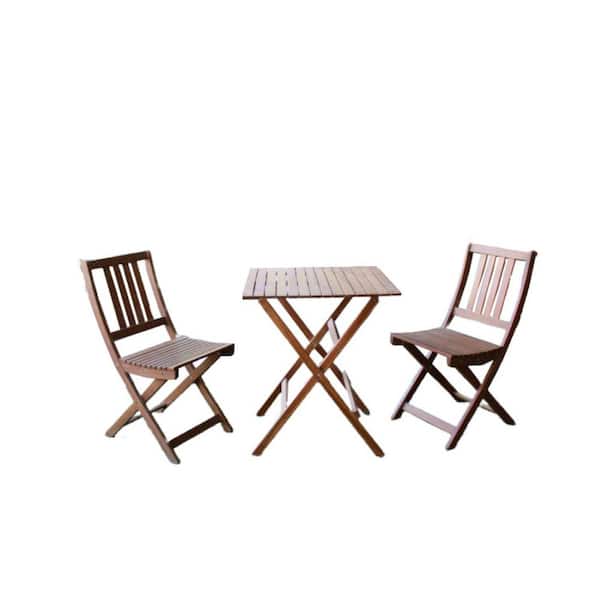 Unbranded Legion Furniture Brown 3-Piece Wood Outdoor Bistro