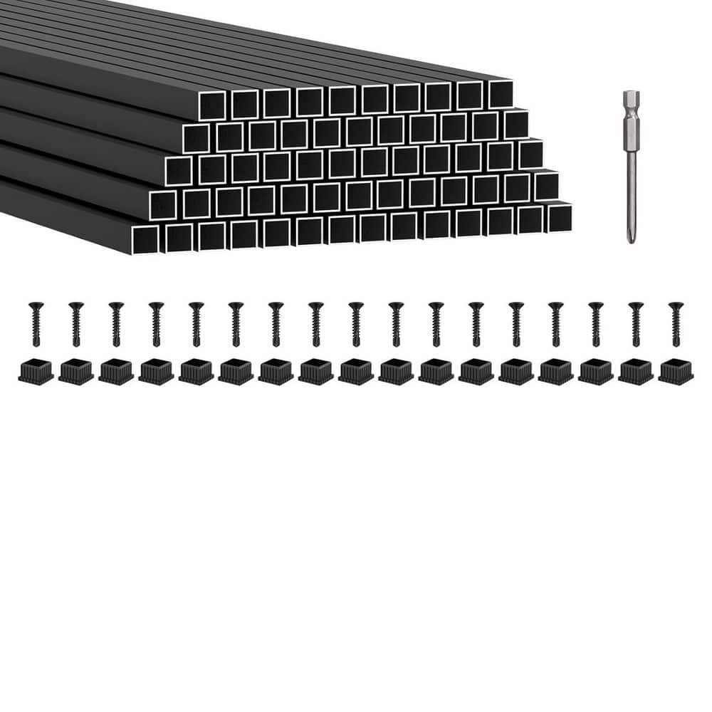 26 in. H x 3/4 in. W Black Aluminum Stair Railing Kit with Anti-UV Connectors for Deck Porch System 60 Pack price history on PriceWatchPro