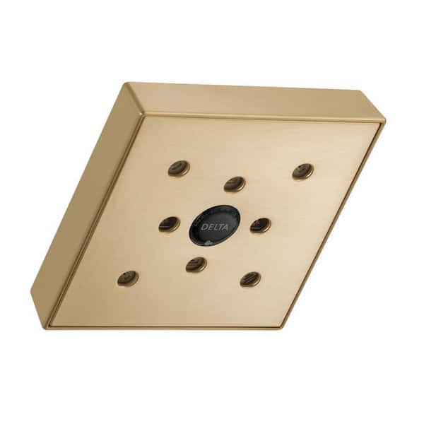 Delta H2Okinetic Gold 1-Spray Patterns 1.75 GPM 6 in. Wall Mount Fixed Shower Head in Lumicoat Champagne Bronze