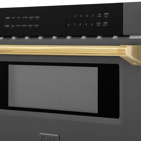 ZLINE Kitchen and Bath Autograph Edition 30 in. 1000-Watt Built-In Microwave  Drawer in Stainless Steel & Polished Gold Handle MWDZ-30-G - The Home Depot