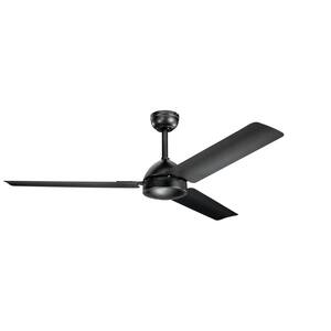 Todo 56 in. Indoor/Outdoor Satin Black Downrod Mount Ceiling Fan with Wall Control