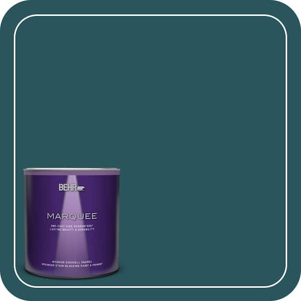 BEHR MARQUEE 1 qt. #MQ6-01 Ocean Abyss One-Coat Hide Eggshell Enamel Interior Paint & Primer